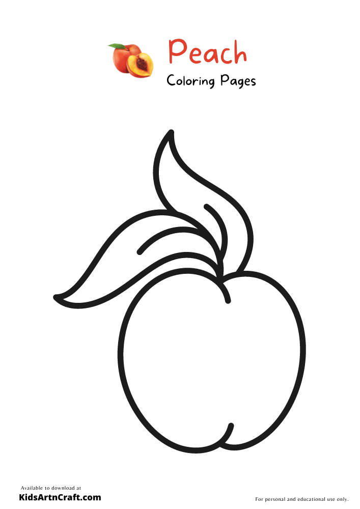 Peach Coloring Pages For Kids – Free Printables