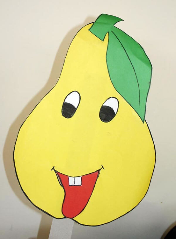 Pear Crafts And Activities For Kids Pear Puppet Craft With Paper