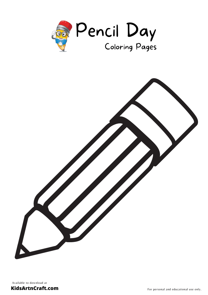 Pencil Day Coloring Pages For Kids – Free Printables