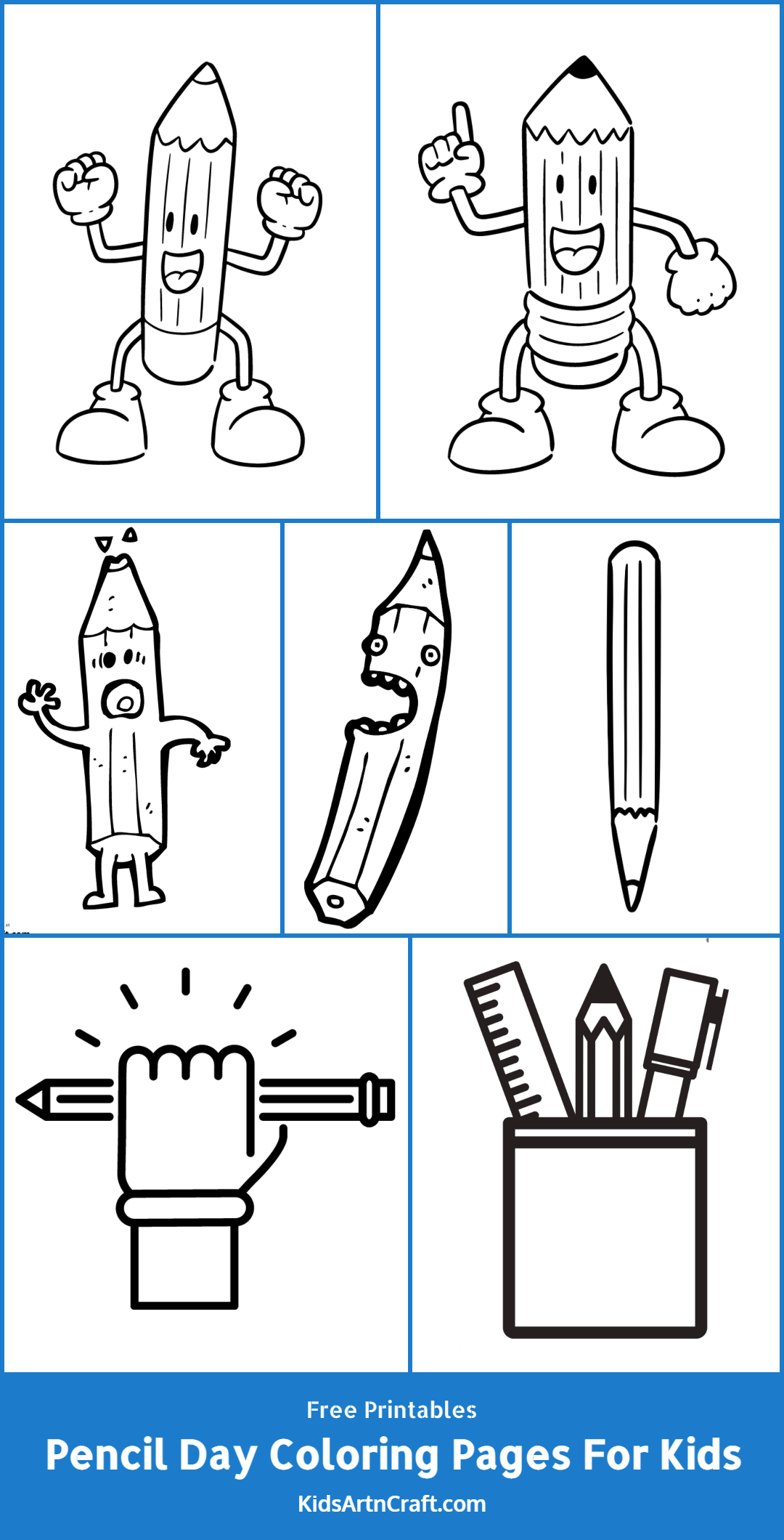Pencil Day Coloring Pages For Kids – Free Printables