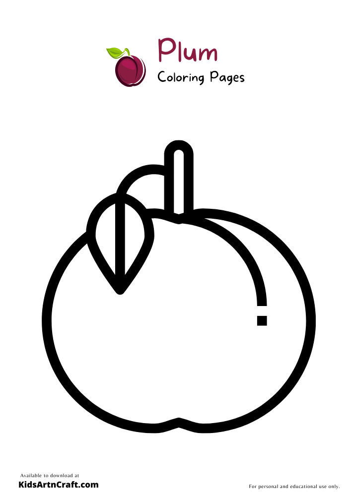 Plum Coloring Pages For Kids – Free Printables