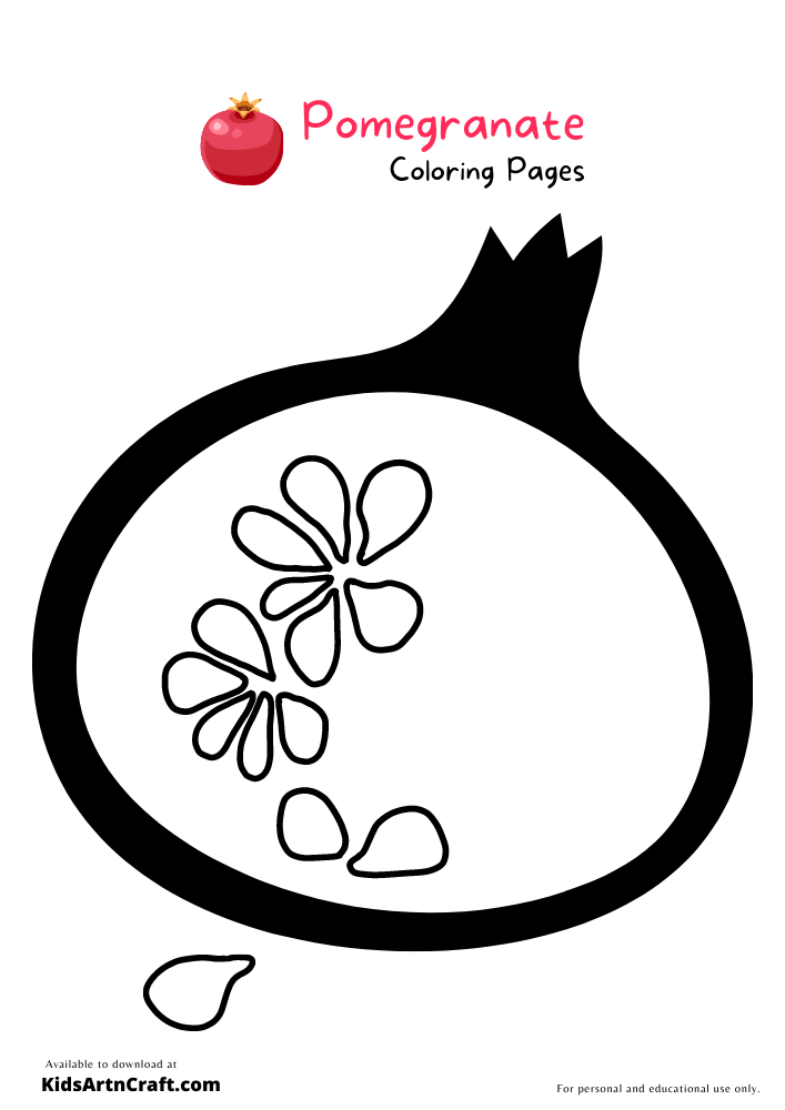 Pomegranate Coloring Pages For Kids – Free Printables