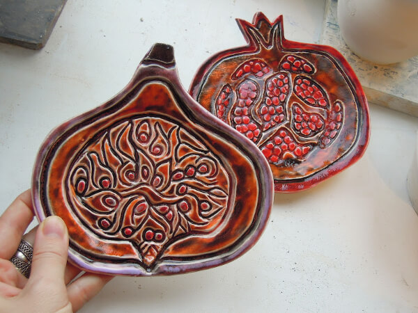 Pomegranate Plates Craft Idea For Children