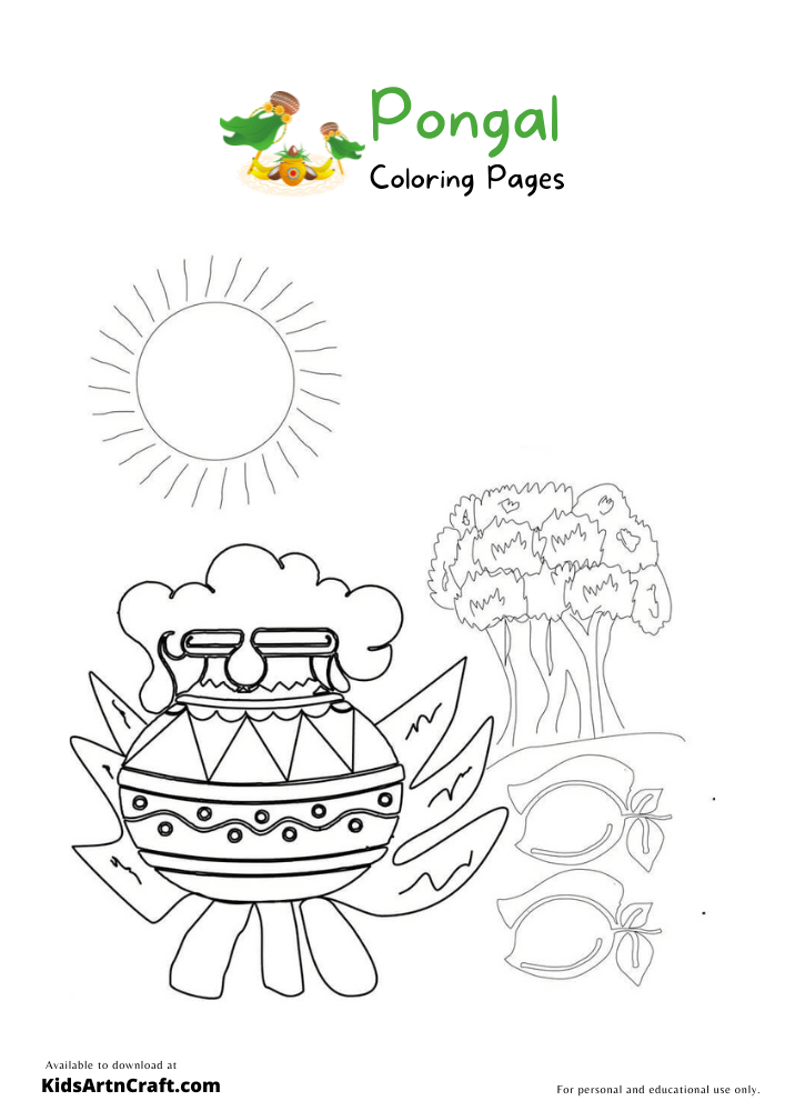Pongal Coloring Pages For Kids – Free Printables