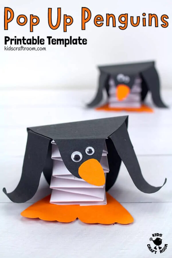 Penguin Craft & Activities Ideas How To Make Adorable Pop Up Paper Penguin