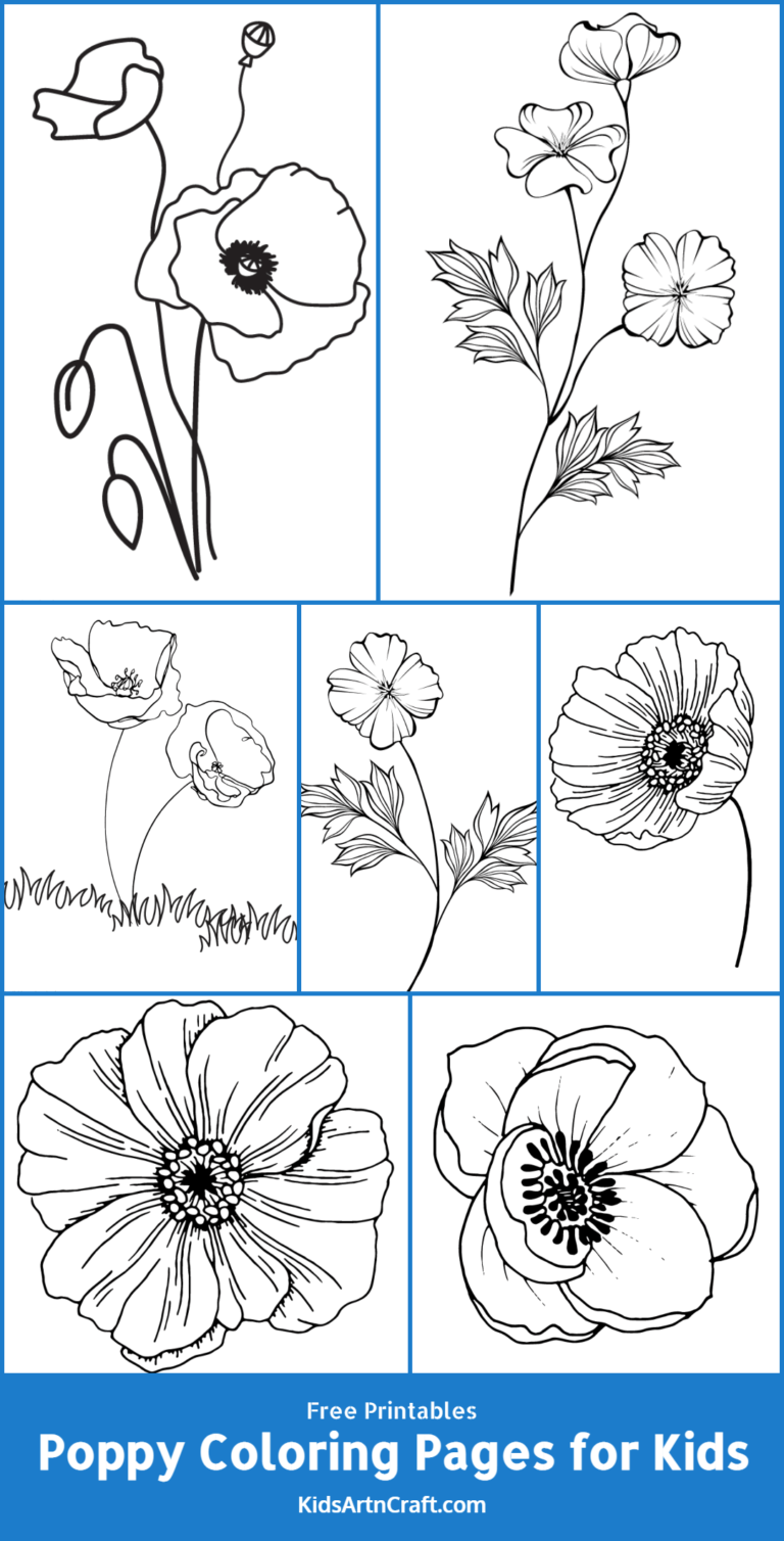 Poppy Coloring Pages For Kids – Free Printables - Kids Art &amp; Craft
