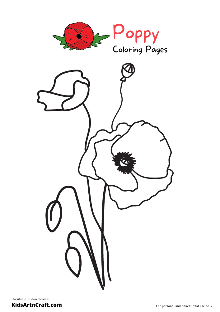 Poppy Coloring Pages For Kids – Free Printables