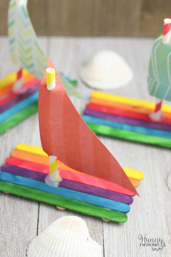 Popsicle Stick Boat Craft For 2-Year-Olds Popsicle Stick Crafts for Summer