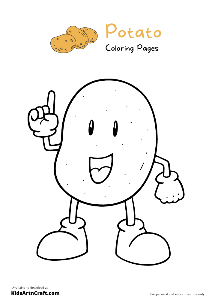 Potato Coloring Pages For Kids – Free Printables