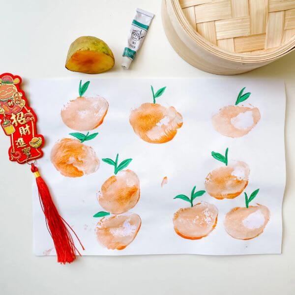 Potato Stamping Tangerine Art For Kids Tangerine Crafts & Activities for Kids