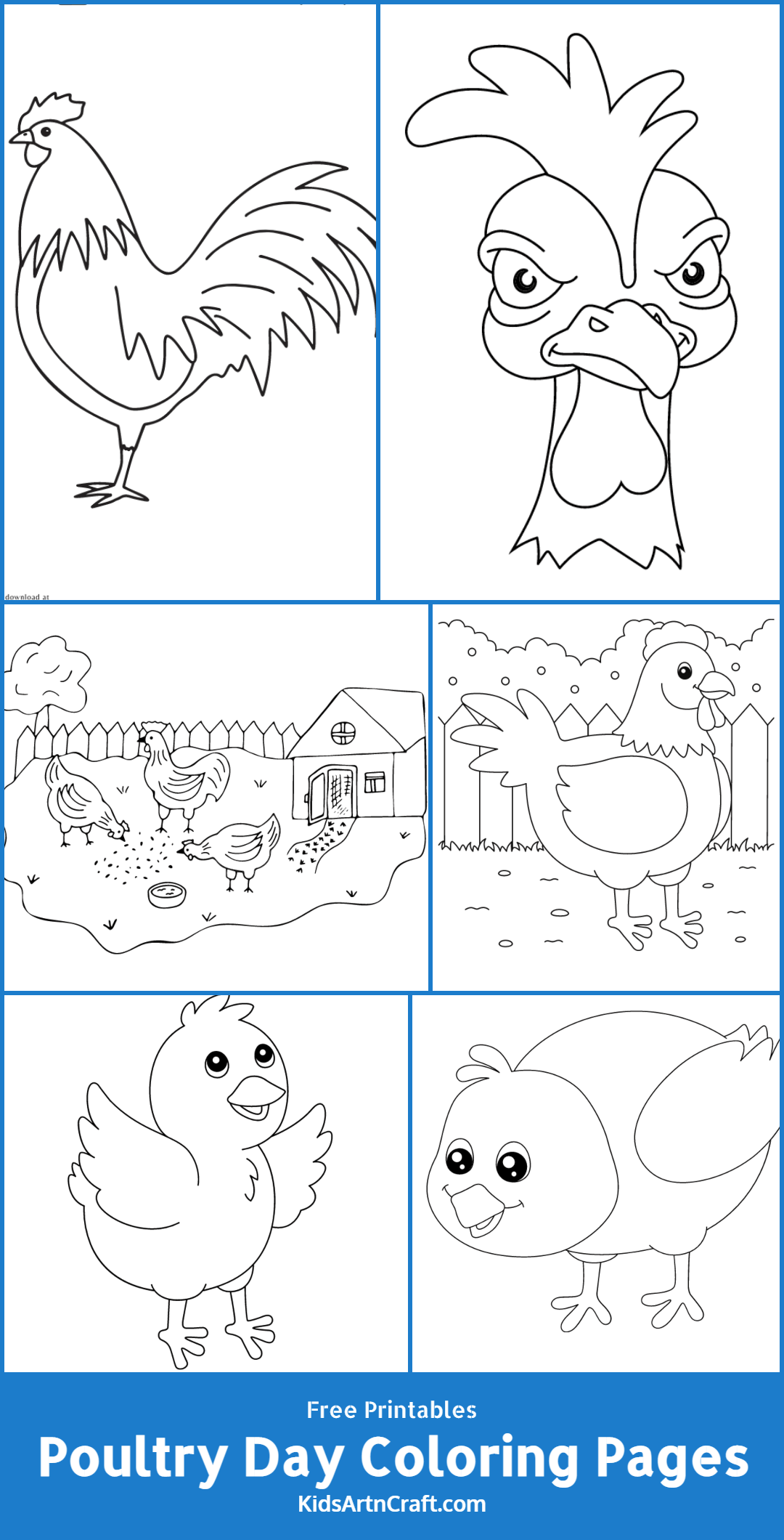 Poultry Day Coloring Pages For Kids – Free Printables