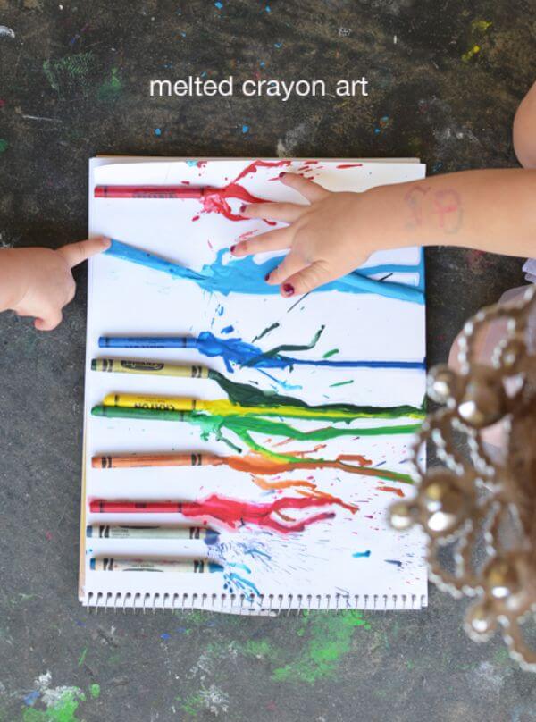 Preschool Melted Crayon Painting Activities