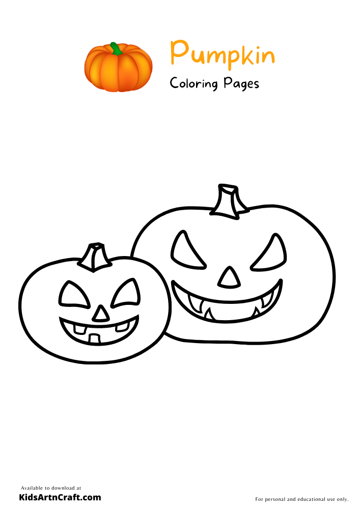 Pumpkins Coloring Pages For Kids – Free Printables