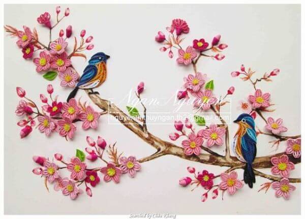 Quilled Peach Blossom Craft Art Idea For The Home Peach Crafts & Activities for Kids- Peaches Stimulate Kids to be Creative