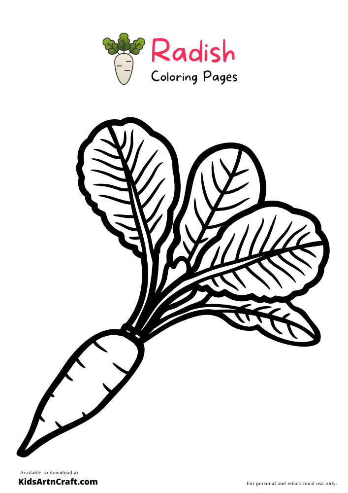 Radish Coloring Pages For Kids – Free Printables