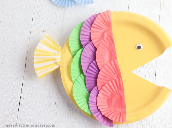 Rainbow Fish Paper Plate Craft Easy Summer Paper Plate Crafts for Kids