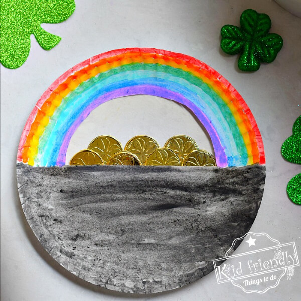 Easy Paper Plate Rainbow Craft Rainbow Gold Activities For Preschool