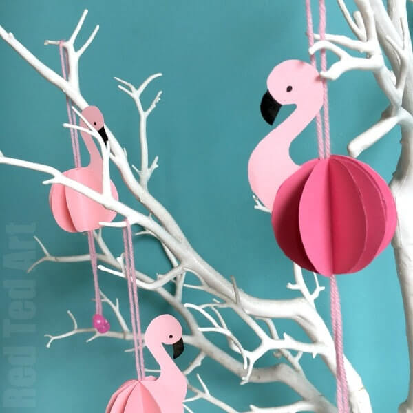 DIY Room Decoration With Paper Flamingo