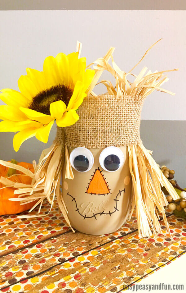 How To Make A Scarecrow In a Mason Jar