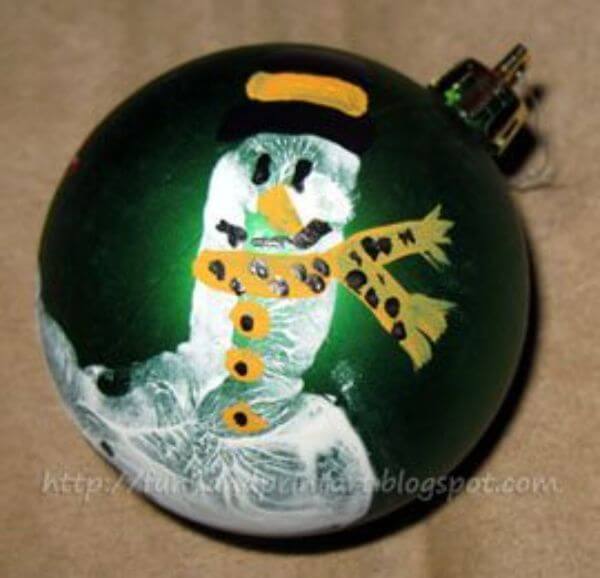 Simple Handprint Snowman Ornament