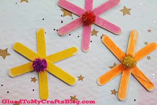 Simple Popsicle Stick Flower Hand Craft Popsicle Stick Crafts for Summer
