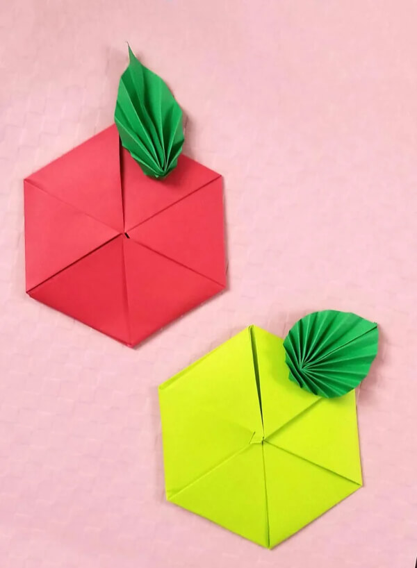 Simple Steps Origami Apple Fruit Crafts How To Make An Origami Apple With Kids