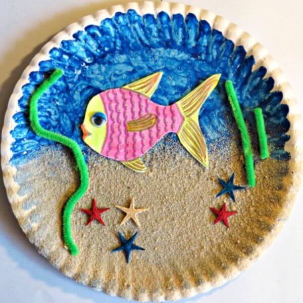 Simple Paper Plate Sea Aquarium For Kids Easy Summer Paper Plate Crafts for Kids