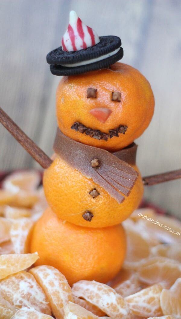 Snowman Fruit Snack Ideas Tangerine Crafts & Activities for Kids