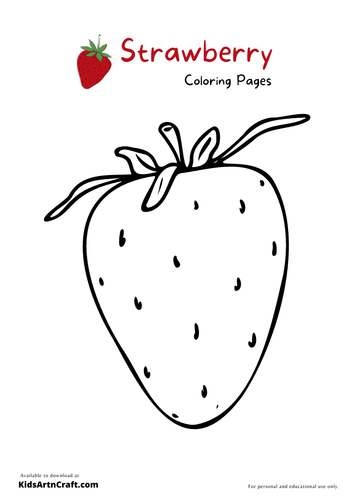Strawberry Coloring Pages For Kids – Free Printables-Pictures of Strawberries for Children to Color 