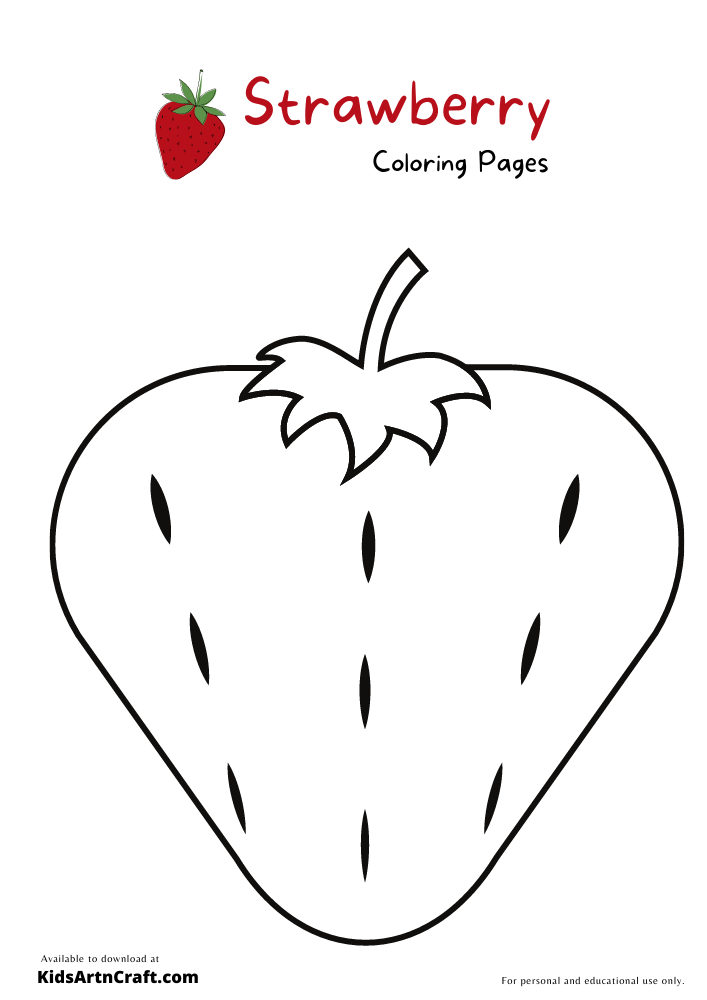 Strawberry Coloring Pages For Kids – Free Printables-Strawberry Coloring Pages Specially Designed for Kids