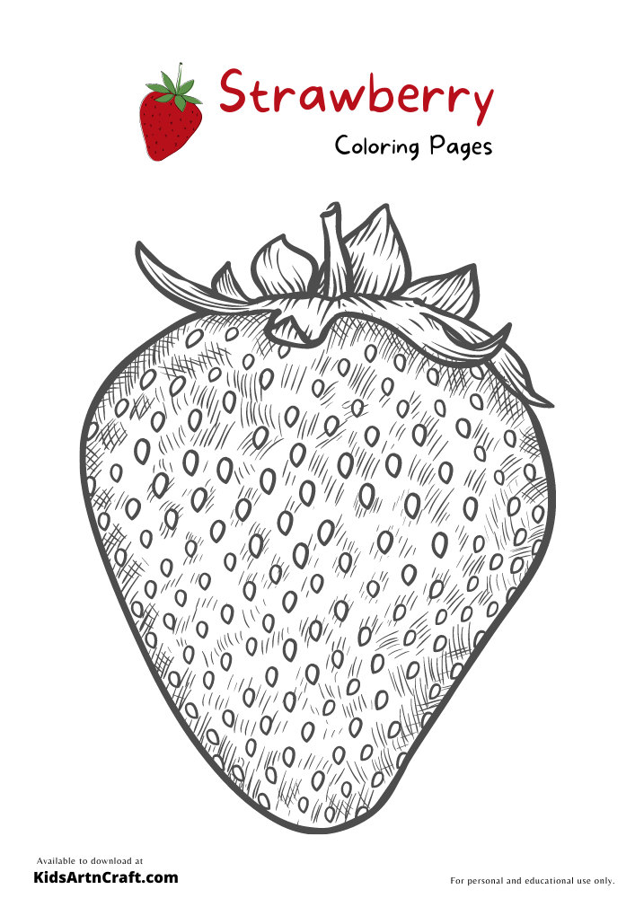 Strawberry Coloring Pages For Kids – Free Printables