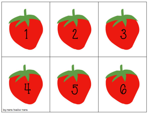 Strawberry Counting Card Activity For Kids