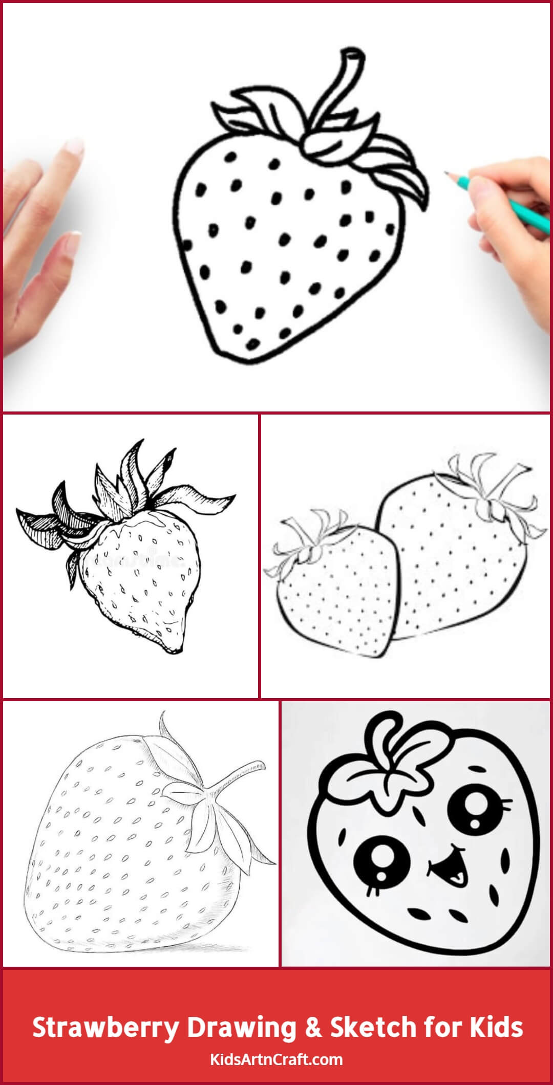 Strawberry Drawing & Sketch for Kids