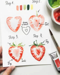 Strawberry Lessons Strawberry Paintings for Kids - Kids Art & Craft