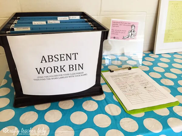Data Collection Activities for Classroom Student Absence Work Bin Organization In Classroom
