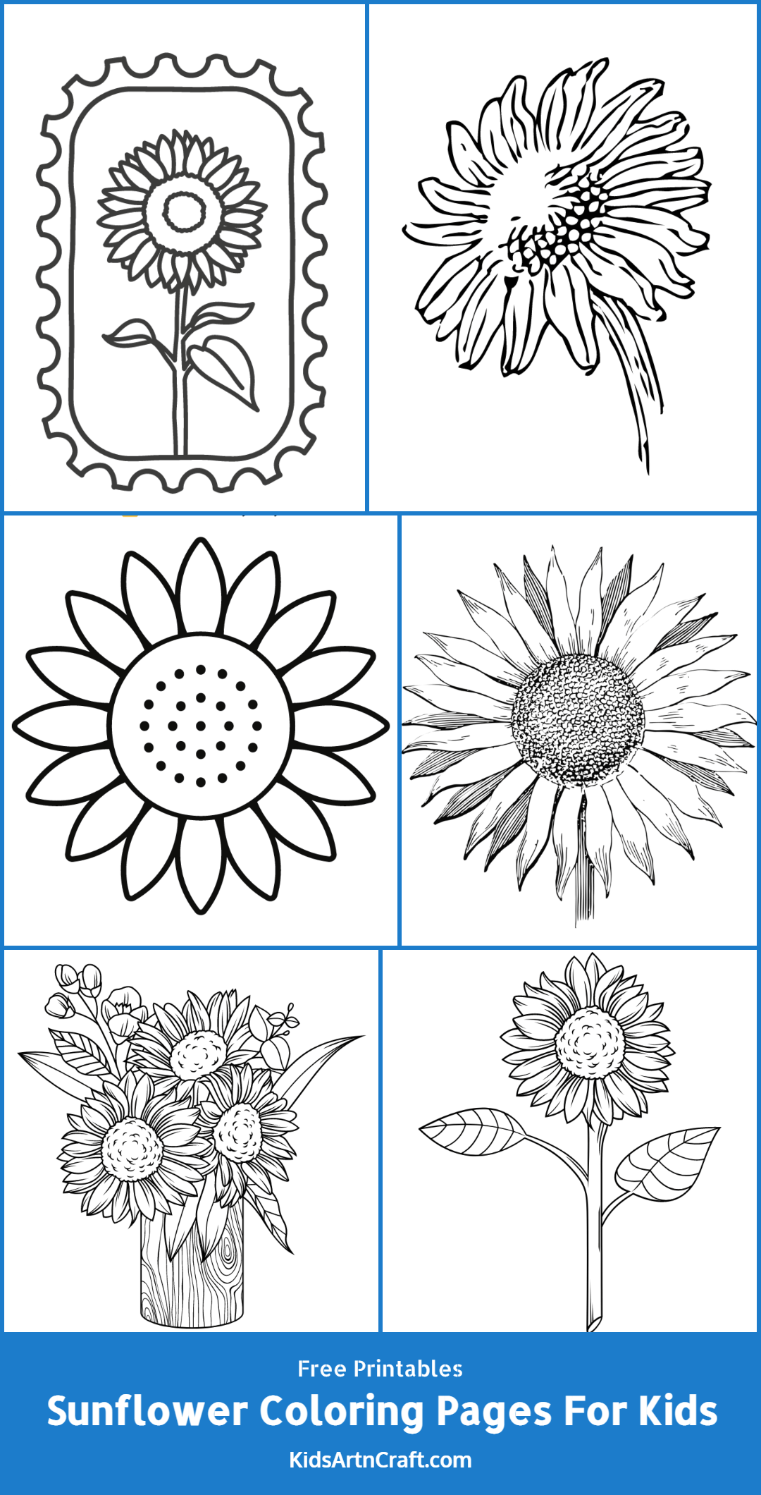 Sunflower Coloring Pages For Kids – Free Printables