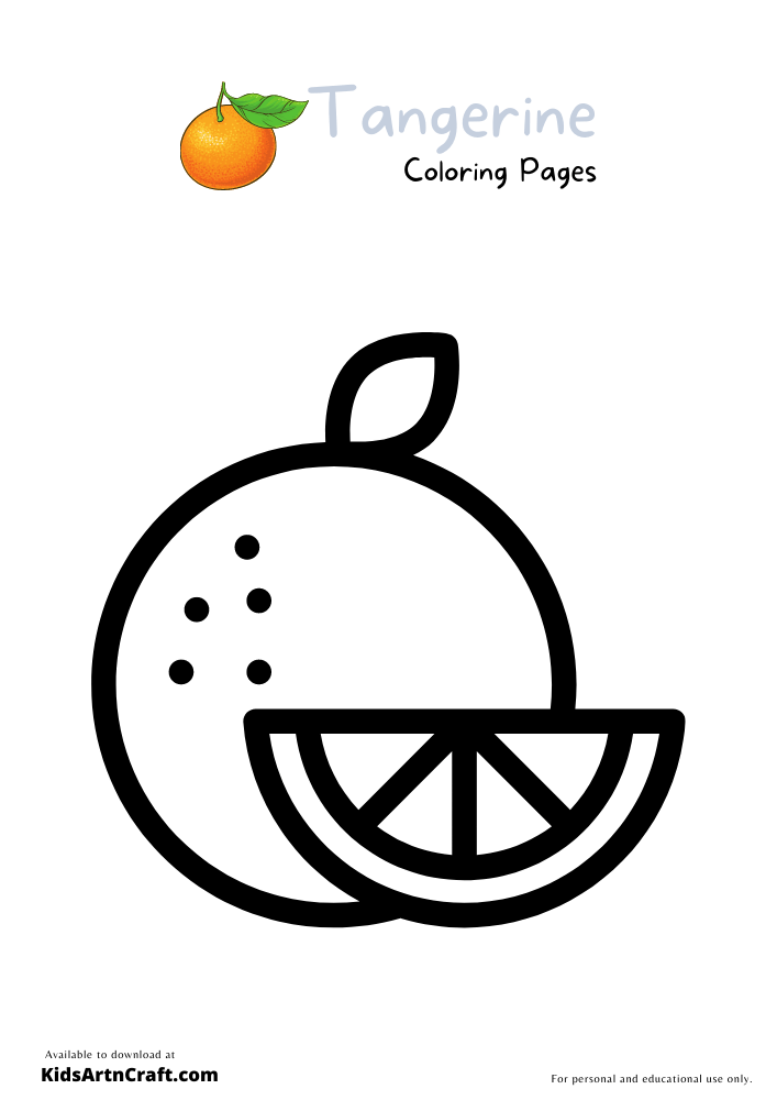 Tangerine Coloring Pages For Kids – Free Printables