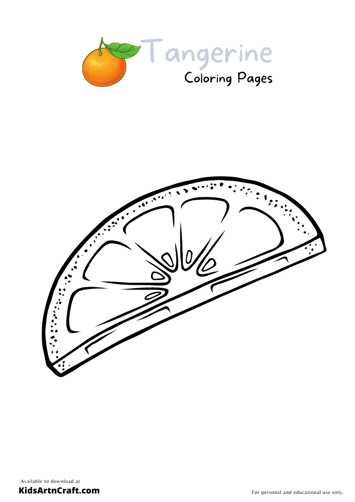 Tangerine Coloring Pages For Kids – Free Printables