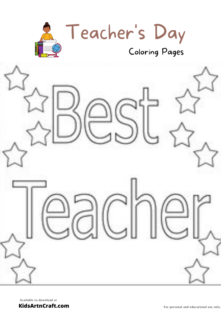 Teacher’s Day Coloring Pages For Kids – Free Printables