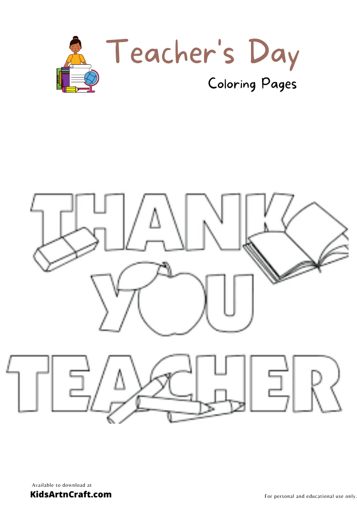 Teacher’s Day Coloring Pages For Kids – Free Printables