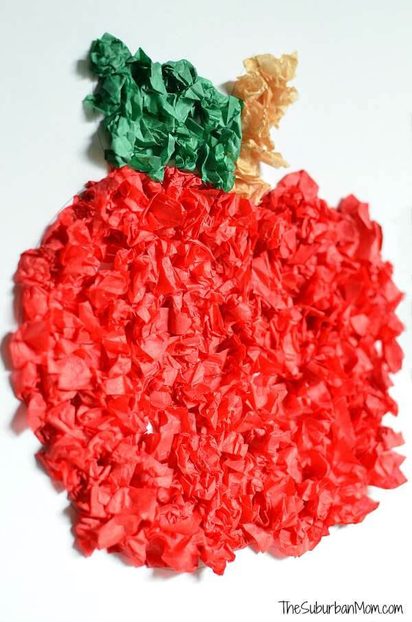 Tissue Paper Apple Craft For Preschoolers Apple Crafts & Activities for Kids