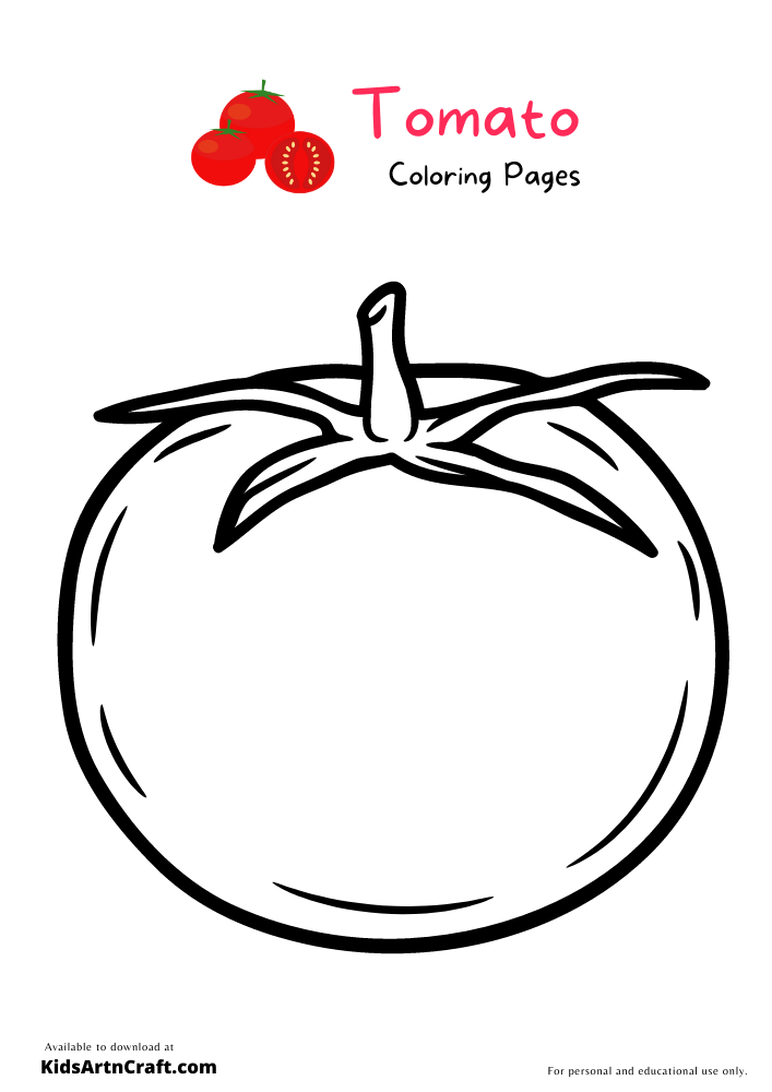 Tomato Coloring Pages For Kids – Free Printables