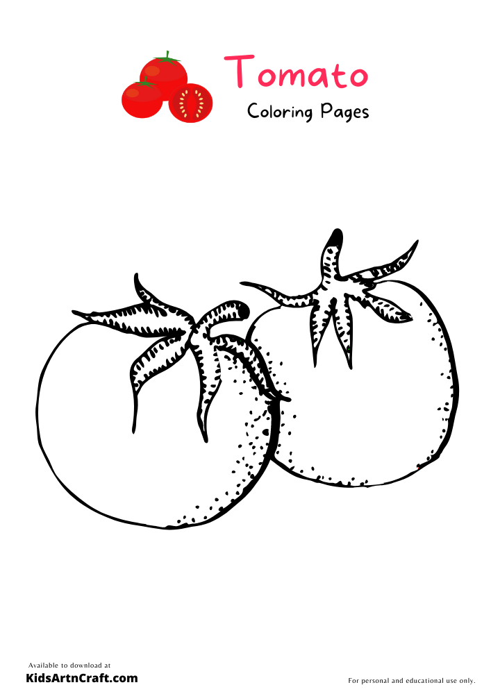 Tomato Coloring Pages For Kids – Free Printables