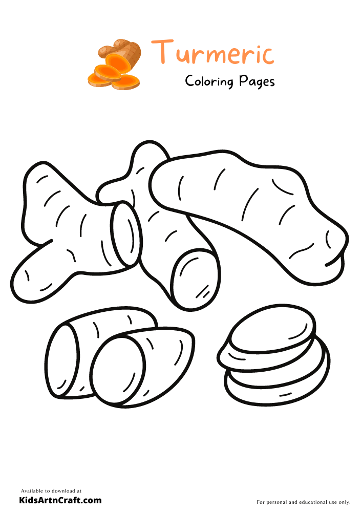 Turmeric Coloring Pages For Kids 