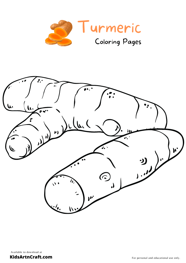 Turmeric Coloring Pages For Kids 