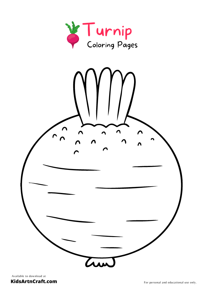 Turnip Coloring Pages For Kids – Free Printables