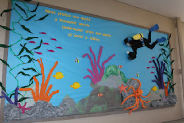 Underwater Tropical Ocean Bulletin Board For School Summer and End-of-Year Bulletin Boards