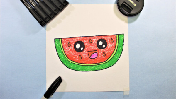 Cute Watermelon Drawing Art Watermelon Drawing & Sketches for Kids