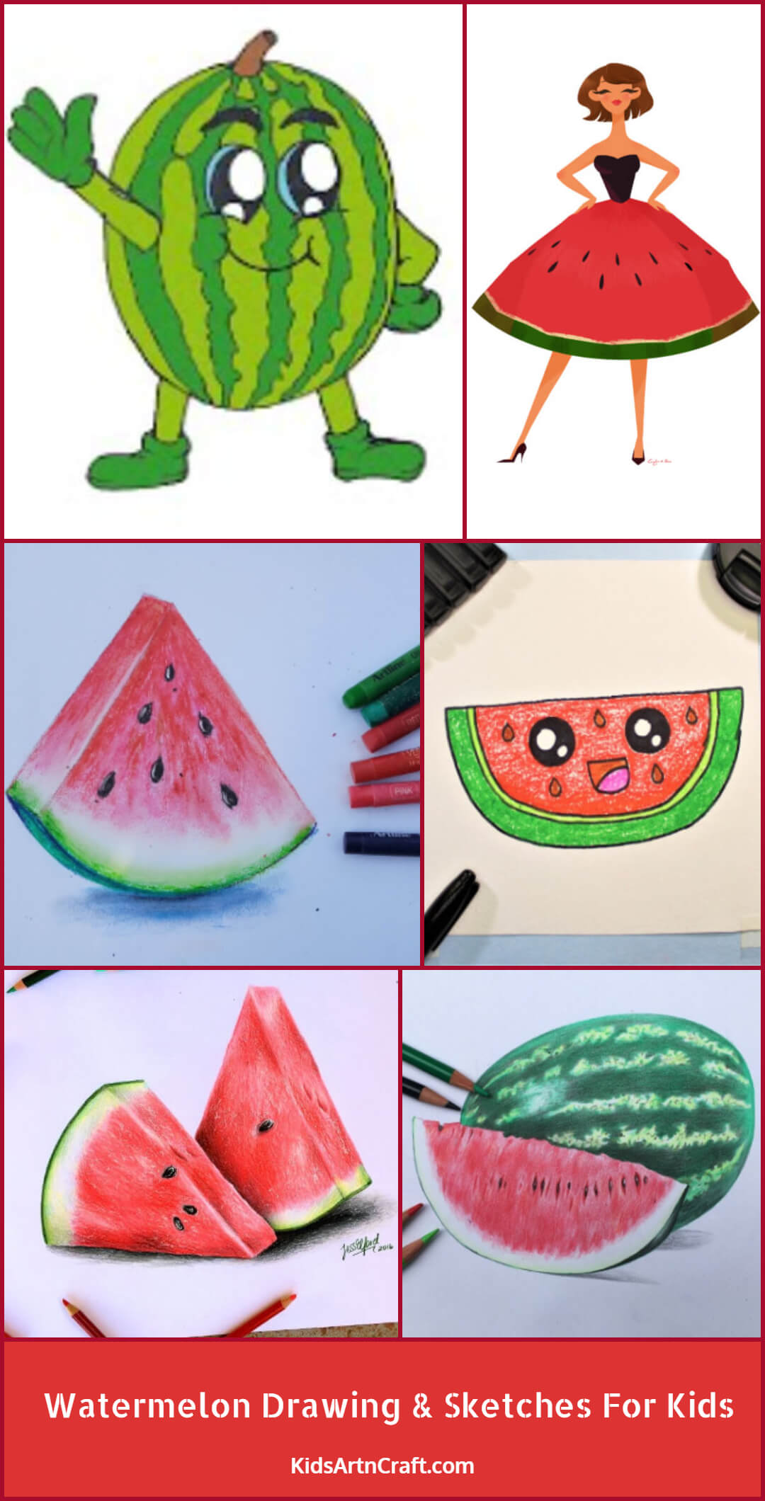Watermelon Drawing & Sketches For Kids