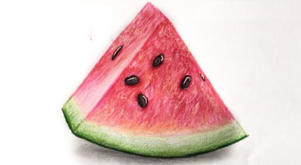 Easy Watermelon Drawing Tutorial With Colored Pencil